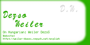 dezso weiler business card